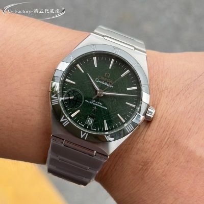V Factory Omega Constellation 41mm 8900/8901 Movement Green Dial Watch with Date Window